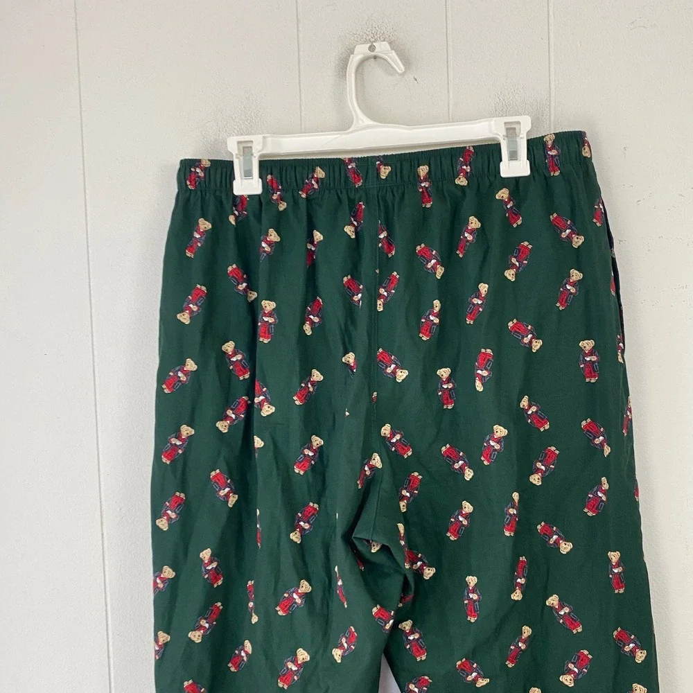 Polo Ralph Lauren Mens Green Polo Bear Pajama Pants Sleepwear Large L